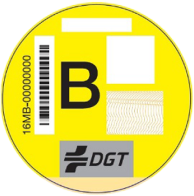 etiqueta b distintivo ambiental para el vehículo